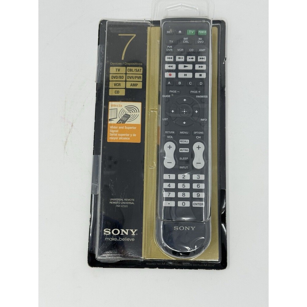 Sony RM-VZ320 Universal Remote Control 7 Device TV DVD Cable New
